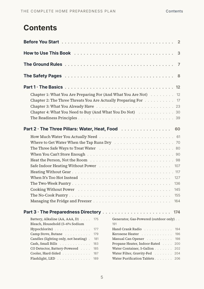 Table of contents